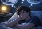 student overthinking at night unable to sleep due to stress